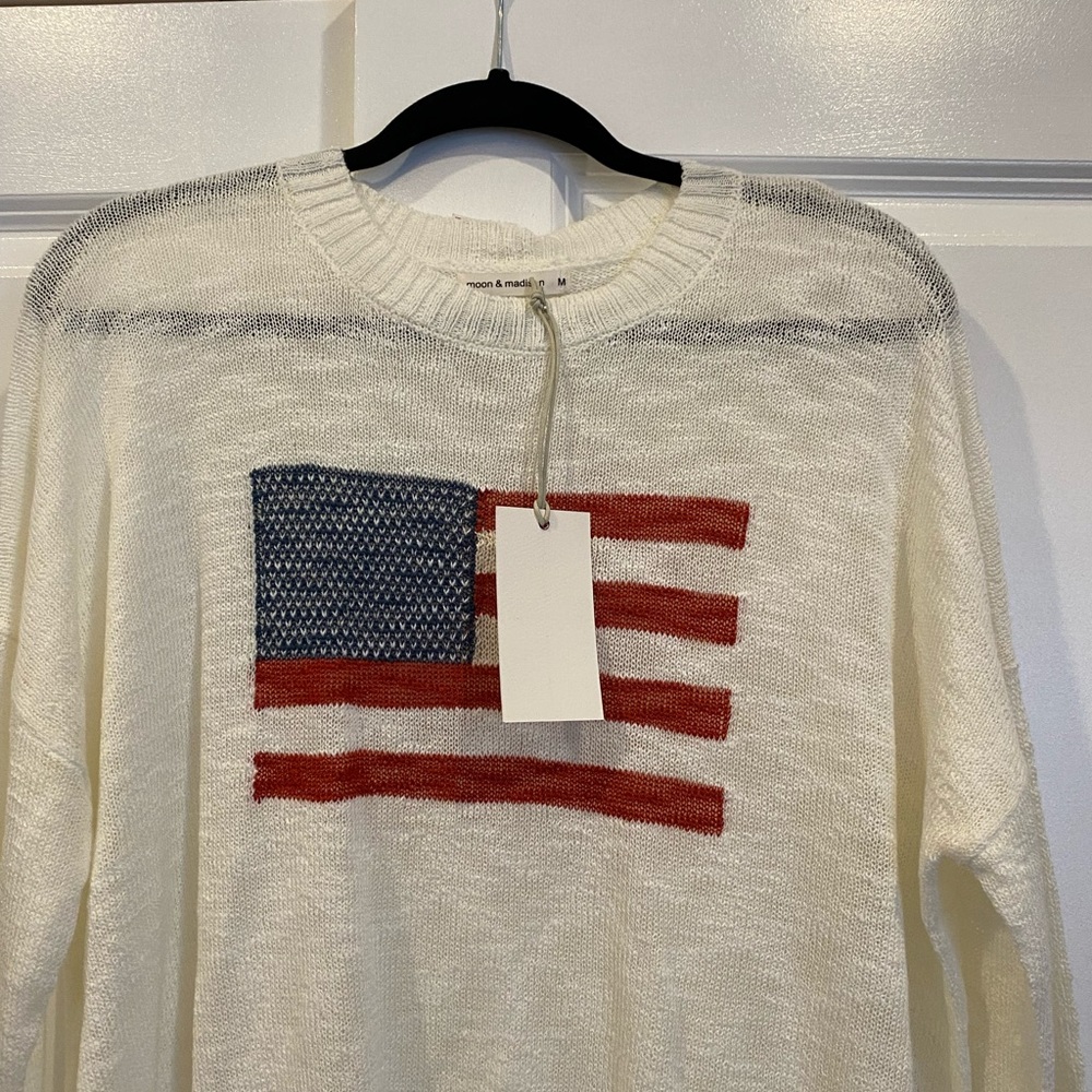American flag light sweater